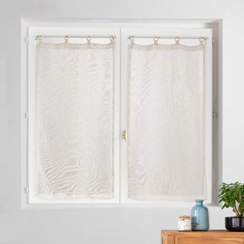 Paire De Voilages à Oeillets "minalisa" 60x120cm Lin