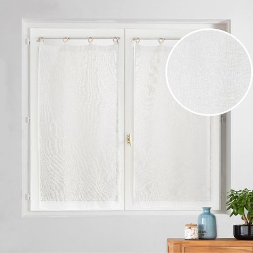 Paire De Voilages à Oeillets "minalisa" 60x160cm Blanc