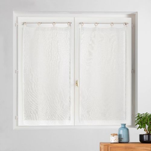 Paire De Voilages à Oeillets "minalisa" 60x160cm Blanc