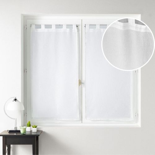 Paire De Voilages à Passants "luminea" 60x120cm Blanc