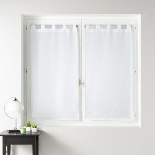Paire De Voilages à Passants "luminea" 60x120cm Blanc