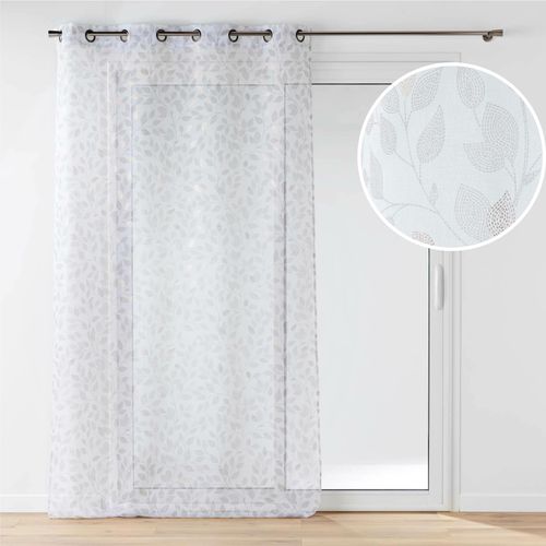 Voilage à Oeillets 140 X 240 Cm – Voile Imprimé Métallisé Duchesse – Sable