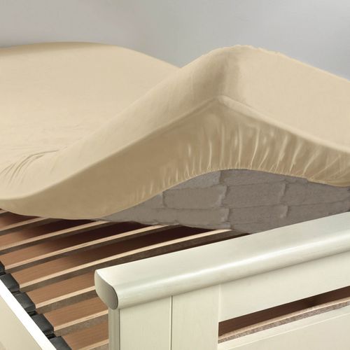 Drap Housse Uni 1 Personne 90 X 190 Cm 57 Fils "lina" - 90 X 190 Cm - Sable