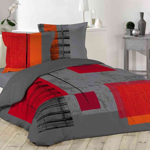 Parure De Lit Quadro Gris 240x220