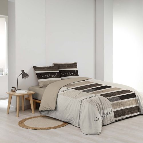 Parure De Lit 3 Pièces "so Natural" 200x200cm Marron