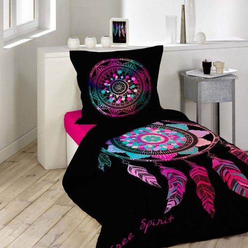 Parure De Lit 2 Pièces "porte-bonheur" 140x200cm Noir