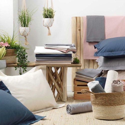 Drap Housse "percaline" 160x200cm Rose