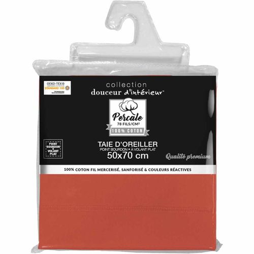 Taie D'oreiller "percaline" 50x70cm Terracotta