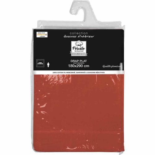 Drap Plat "percaline" 180x290cm Terracotta