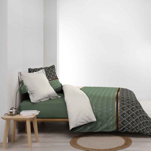 Parure De Lit Percale Belor Vert 240x220