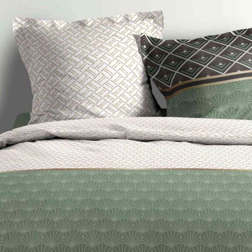 Parure De Lit Percale Belor Vert 240x220