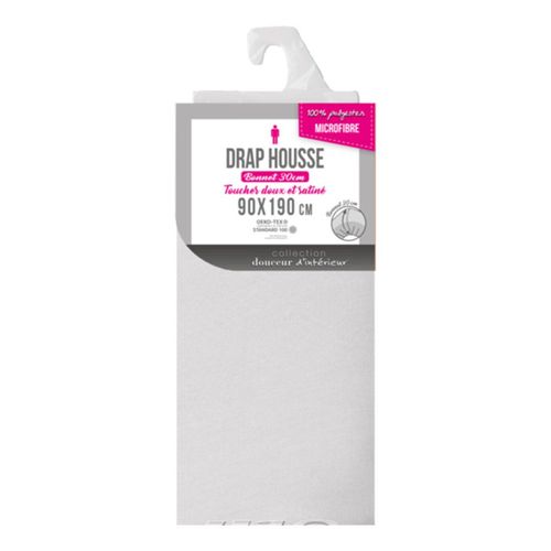 Drap Housse Microfibre Oscar Blanc 90x190 Cm