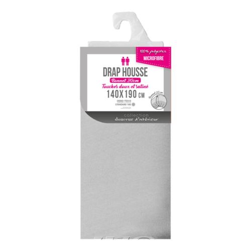 Drap Housse Microfibre "oscar" 140x190cm Gris Clair