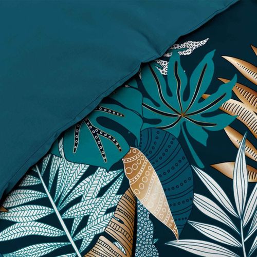 Parure De Lit Coton Alianor Bleu Bleu 260x240