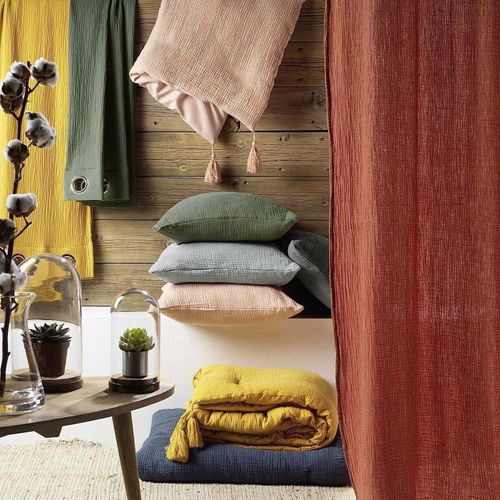 Parure De Lit Gaze De Coton Angelia Gris 260x240