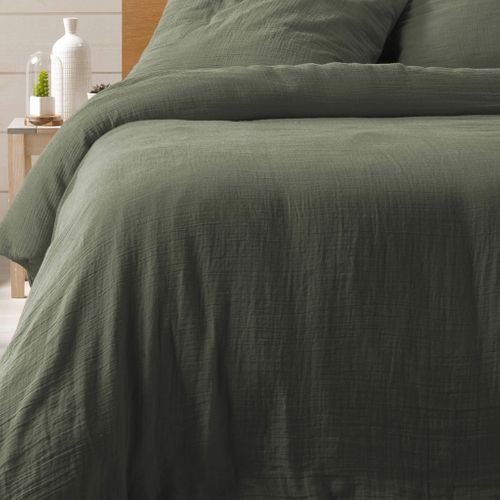 Parure De Lit Gaze De Coton Angelia Vert 260x240