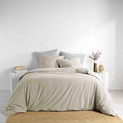 Parure De Lit Coton Lavé Linette Beige 240x220
