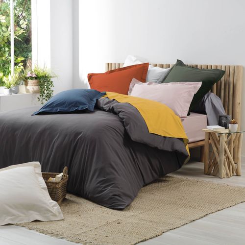 Housse De Couette "percaline" 240x220cm Anthracite