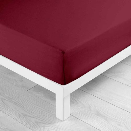 Drap Housse En Coton "biolina" 180x200cm Bordeaux
