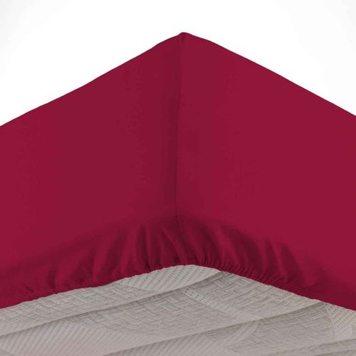 Drap Housse En Coton "biolina" 180x200cm Bordeaux