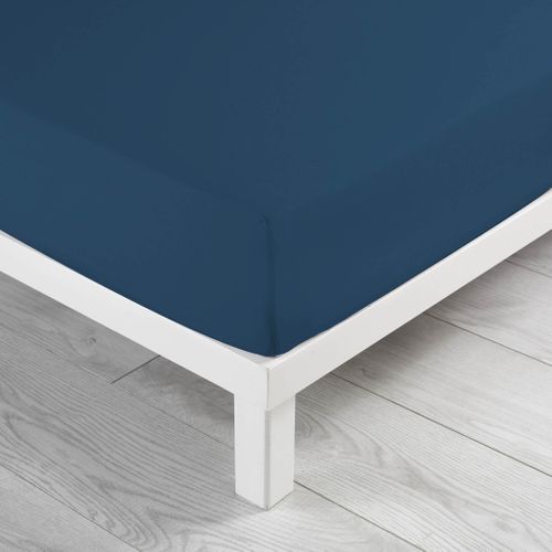 Drap Housse En Coton Biologique Bleu 180x200