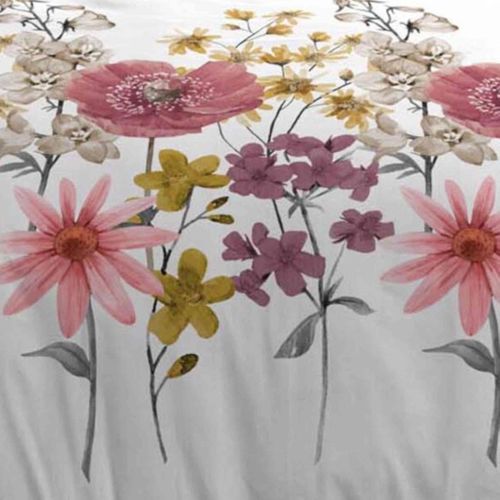 Parure De Lit Double Gaze De Coton Rosine Rose 240x220