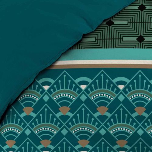 Parure De Lit 3 Pièces "leandro" 240x220cm Vert