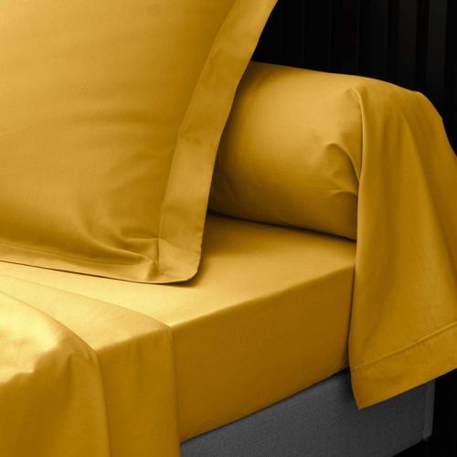 Drap Housse "percaline" 90x190cm Curry