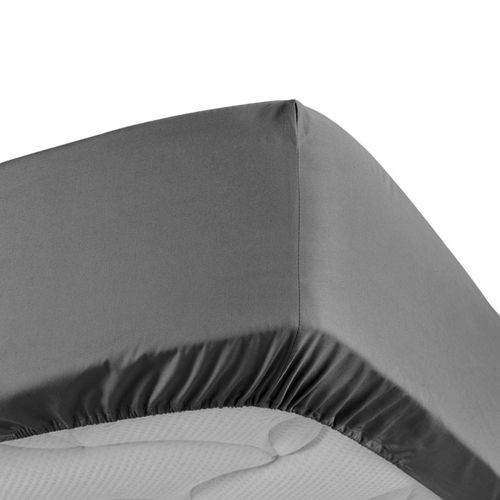 Drap Housse "percaline" 160x200cm Gris Acier