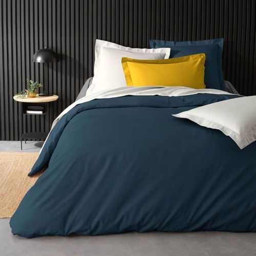 Housse De Couette "percaline" 220x240cm Bleu Nuit