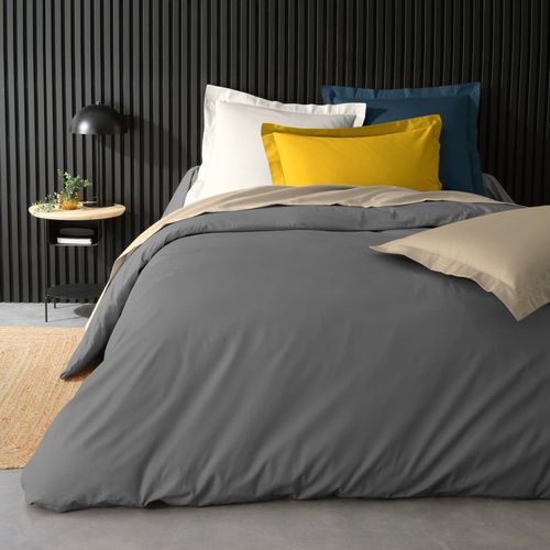 Housse De Couette "percaline" 220x240cm Gris Acier