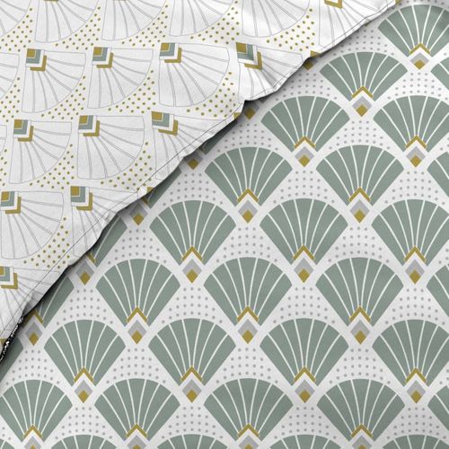 Parure De Lit 3 Pièces "diane" 240x220cm Vert