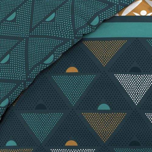 Parure De Lit 3 Pièces "triade" 240x220cm Vert