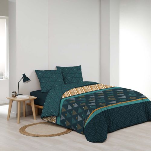 Parure De Lit 3 Pièces "triade" 240x220cm Vert