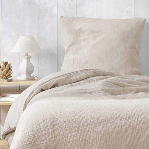 Parure De Lit Gaze De Coton Angelia Sable 240x220 Cm