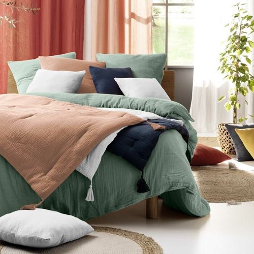 Parure De Lit En Gaze De Coton - 260x240 Cm - Sauge