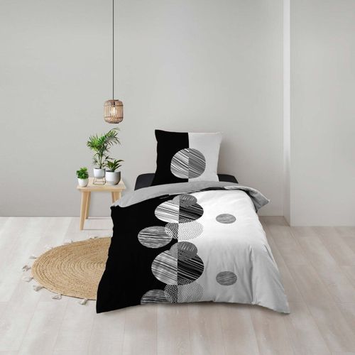 Parure De Lit 2 Pièces "stormi" 140x200cm Noir