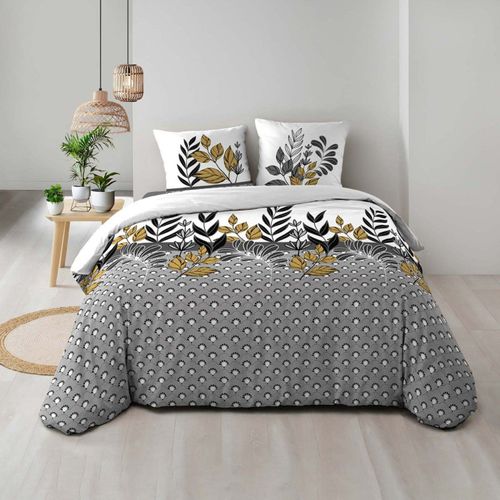 Parure De Lit 3 Pièces "catalia" 240x220cm Gris