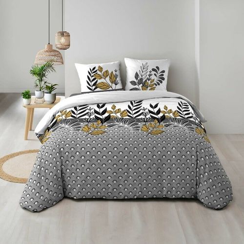 Parure De Lit 3 Pièces "catalia" 240x220cm Gris