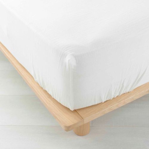 Drap Housse Double Gaze De Coton Angelia Blanc 140x190 Cm