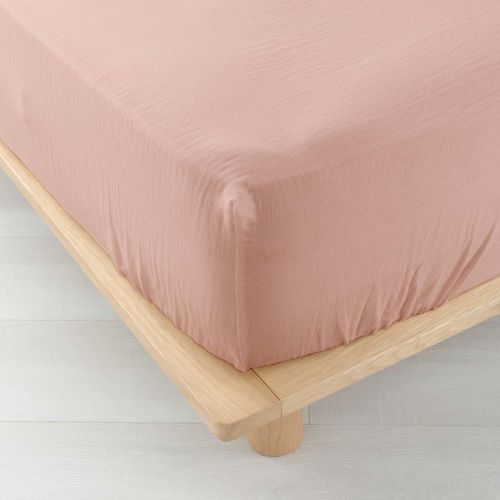 Drap Housse Double Gaze De Coton Angelia Rose 140x190 Cm