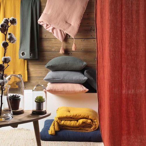 Drap Housse Double Gaze De Coton Angelia Kaki 140x190 Cm