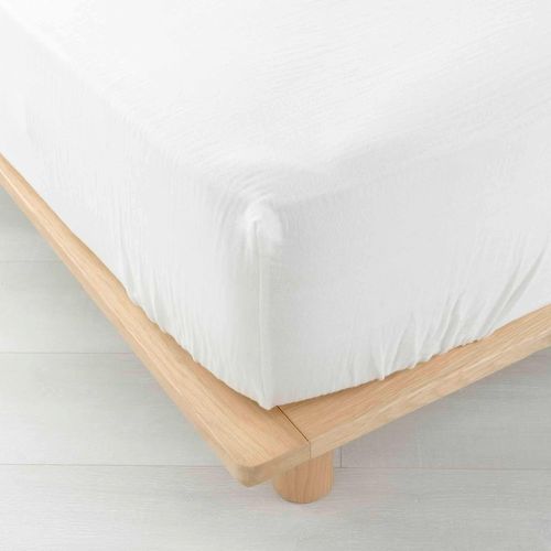 Drap Housse Double Gaze De Coton Angelia Blanc 140x190 Cm