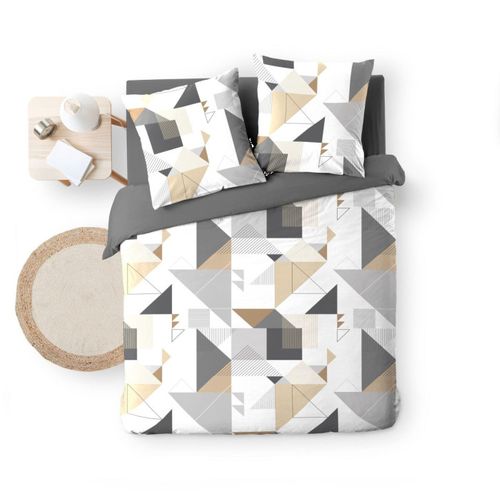 Parure De Lit 3 Pièces "trigone" 240x220cm Gris