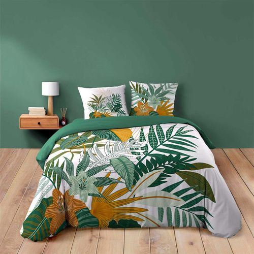 Parure De Lit 3 Pièces "florida" 260x240cm Vert