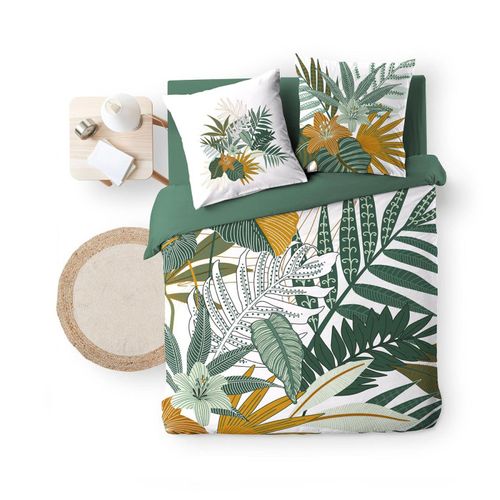 Parure De Lit 3 Pièces "florida" 260x240cm Vert
