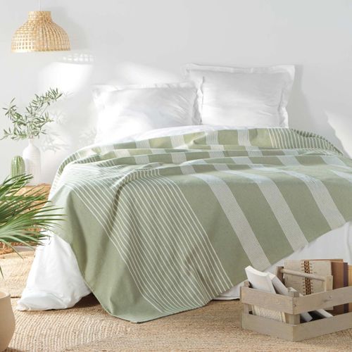 Couvre-lit Tissé Imprimé "adele" 240x260cm Sauge