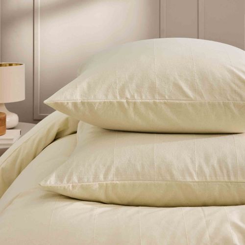 Parure De Lit Coton Lavé Linella Ivoire 240x220 Cm