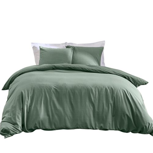 Parure De Lit Coton Lavé Linella Sauge 260x240 Cm