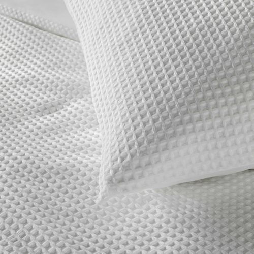 Parure De Lit Microfibre Gaufrée Blanc Abelia 240x220 Cm